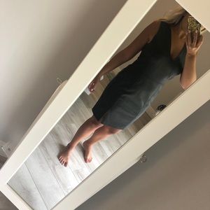 Leather v neck sheath